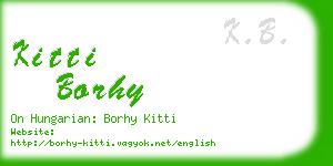 kitti borhy business card